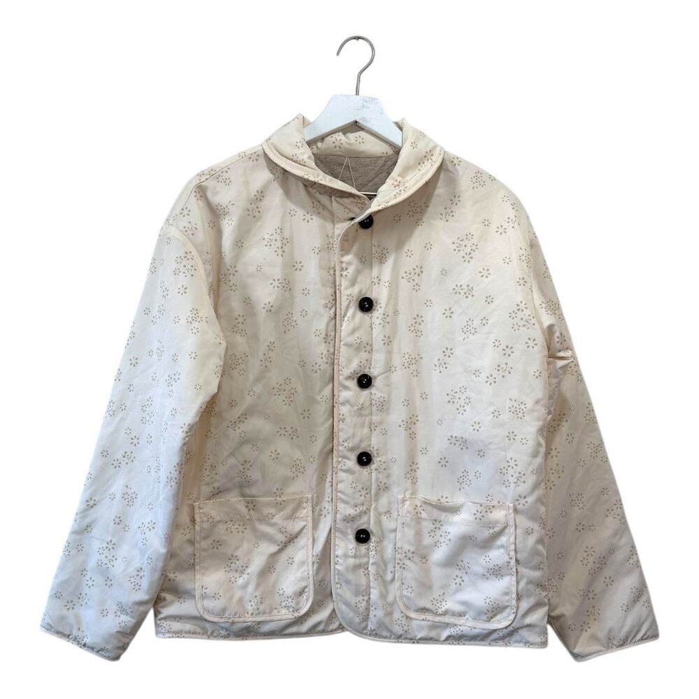 Carve Designs Reversible Quilted Jacket Beige Floral Gray Puffer Coat Size Small
